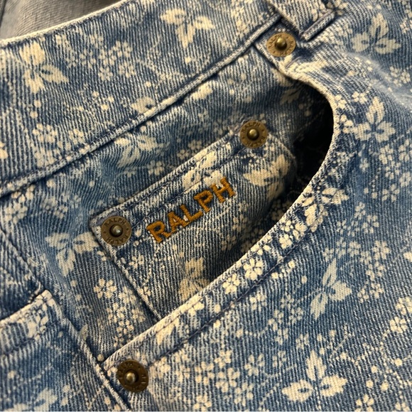 Ralph Lauren Light Blue Floral Ankle Jeans 4 - Picture 7 of 11